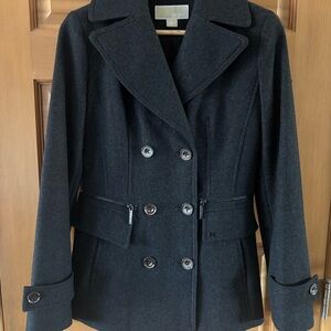 Wool blend MICHAEL Michael Kors Charcoal Peacoat